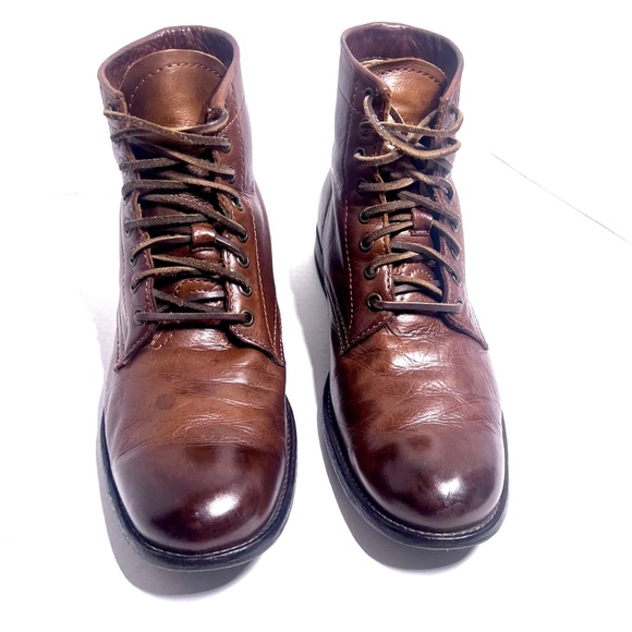 Frye Men\'s Cognac Leather Lace-Up Boots main image 4